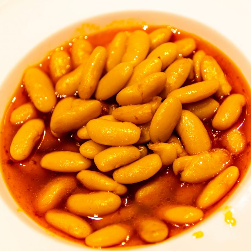 Fabada Asturiana, a typical spanish food made with  with big beans and sausage